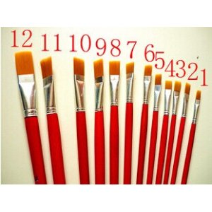 红杆尼龙毛油画笔、排笔、10-12号单支盒装油画笔、红杆油画笔